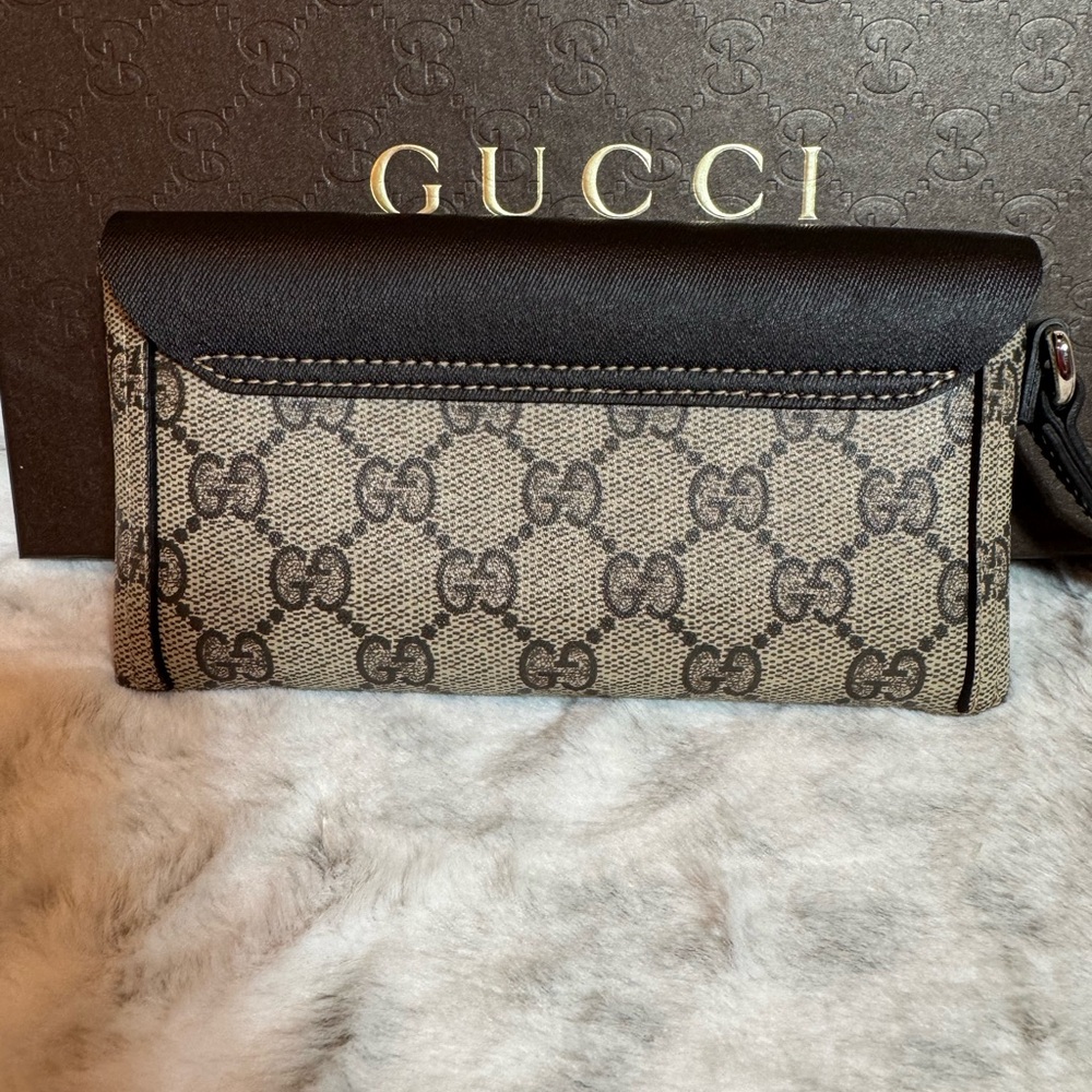 Gucci GG Supreme Canvas Clutch – Brown | Unisex | Excellent Condition P0298 - Picture 5 of 12